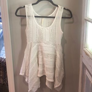 White lacy tank